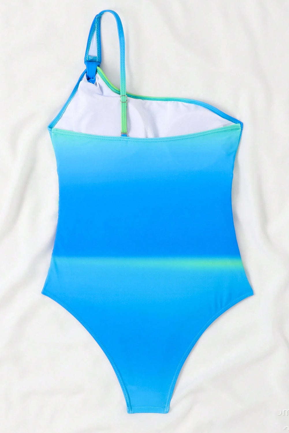 Maillot de bain Teddy asymétrique asymétrique froncé dégradé bleu ciel