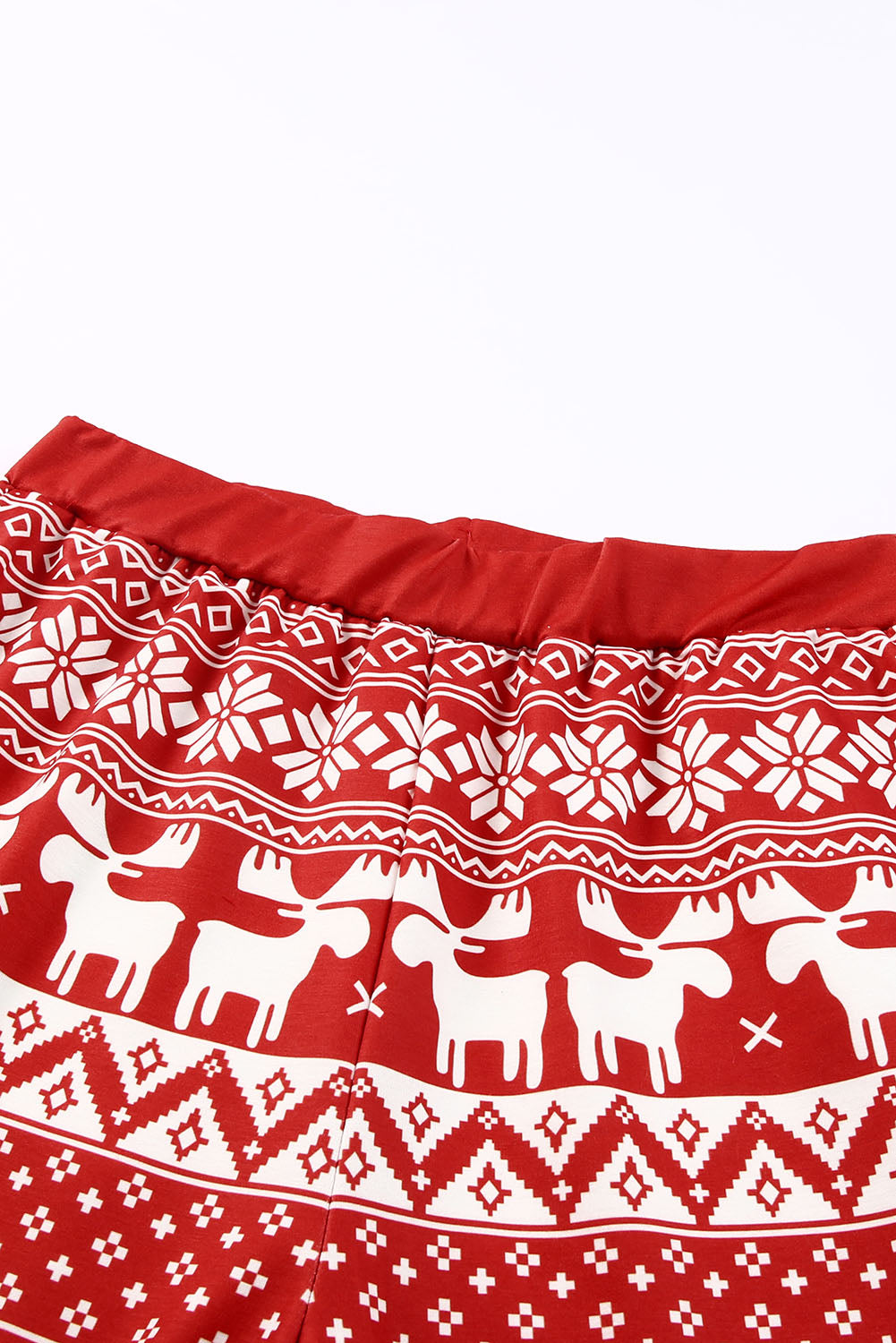 Fiery Red Christmas Tree Reindeer Pullover and Pants Lounge Set