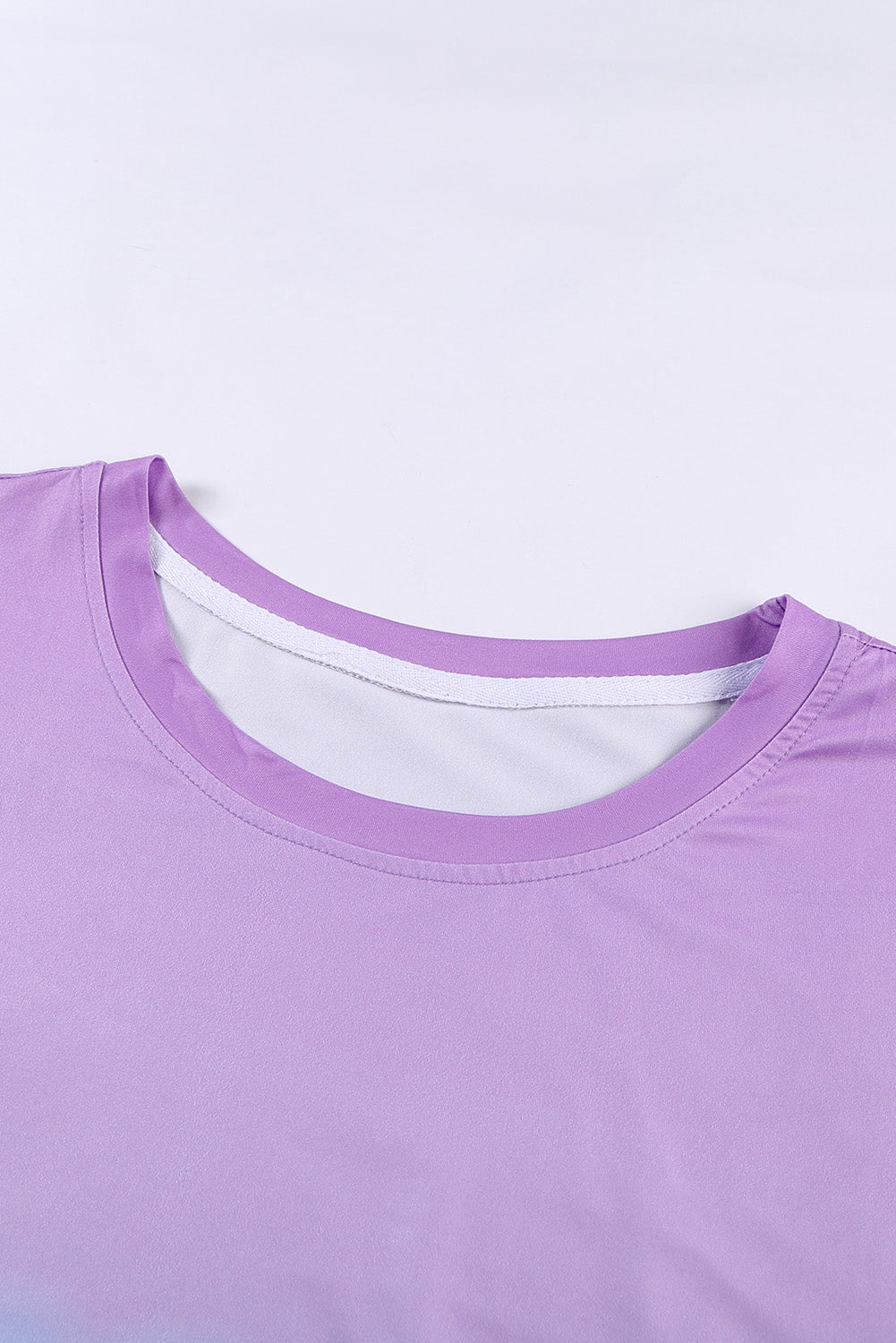 T-shirt taglie forti color block color tie-dye girocollo viola