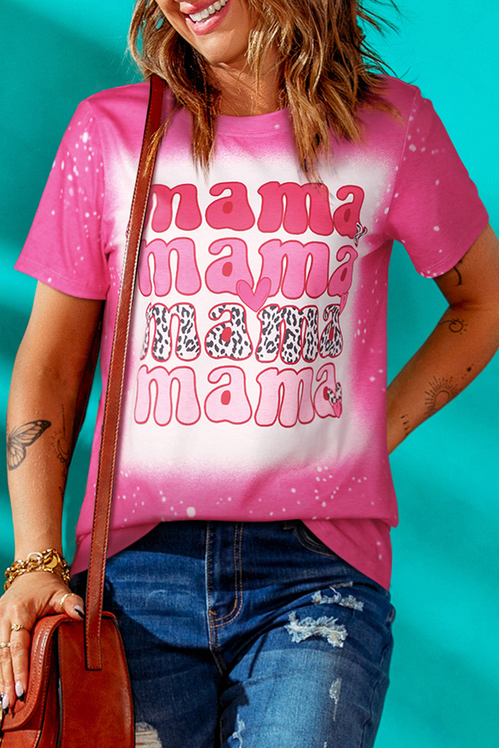 Rose Mama Lettre Imprimé Graphique Tie Dye