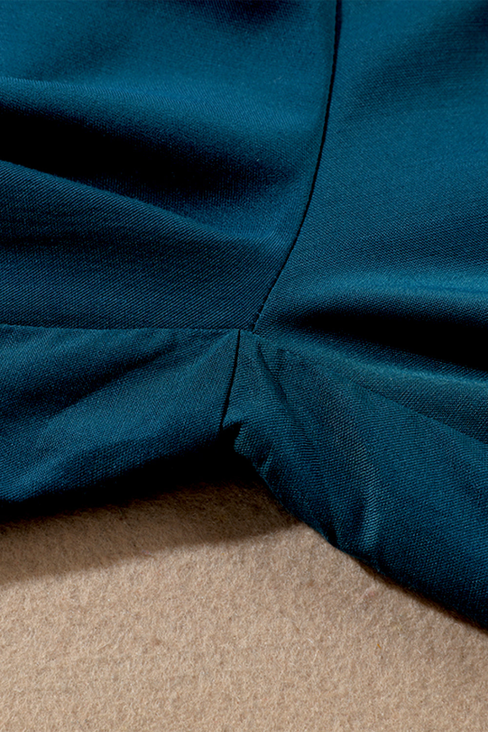 Modre široke hlače za prosti čas z elastiko v pasu