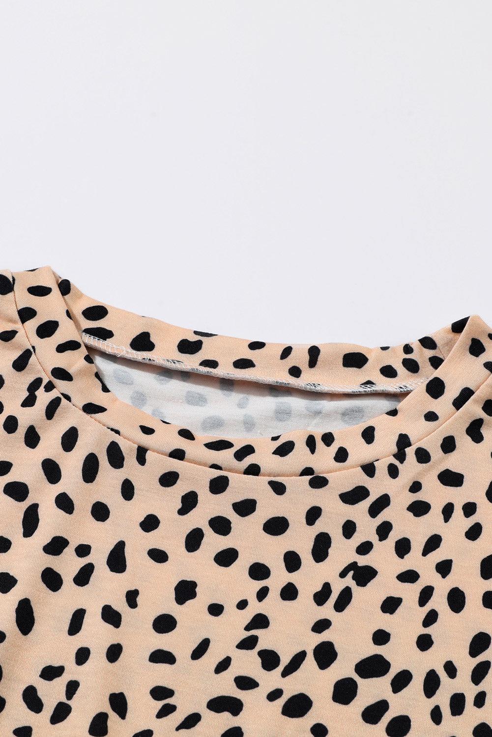 Leopard obleka Babydoll z dolgimi rokavi