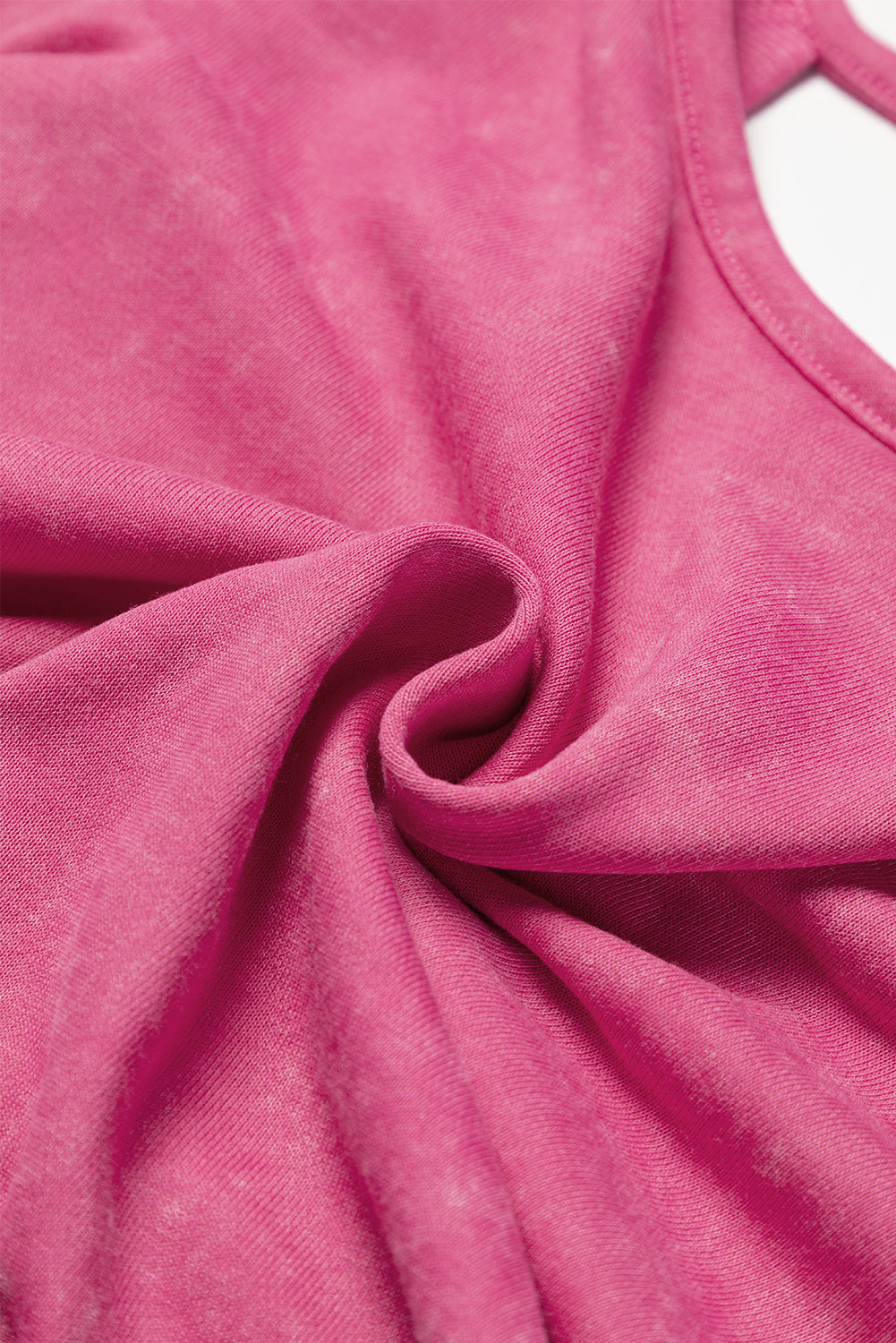Sweat-shirt en forme de V à délavage à l'acide rose et dos ouvert
