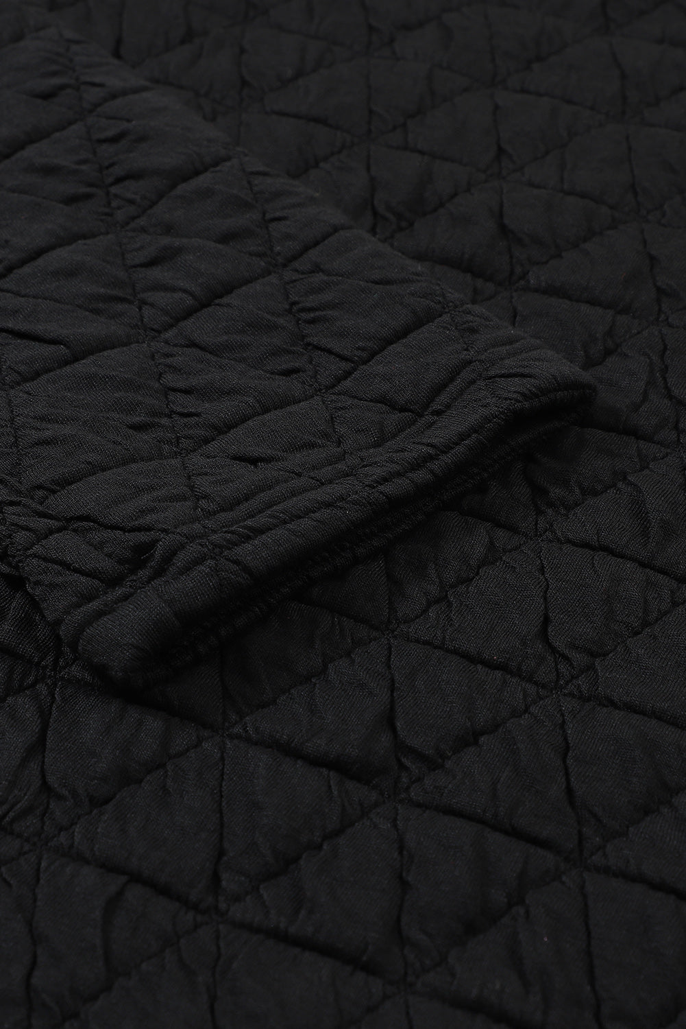 Dark Grey Solid Quilted Pullover and Pants Outfit