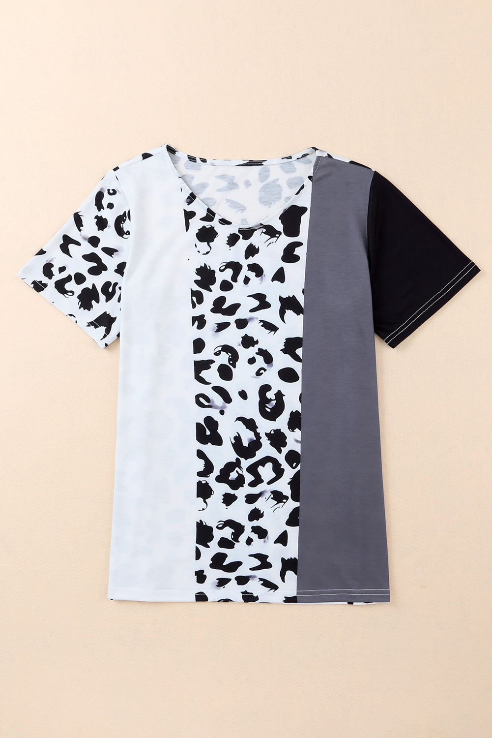 Majica s kratkimi rokavi v barvah Leopard