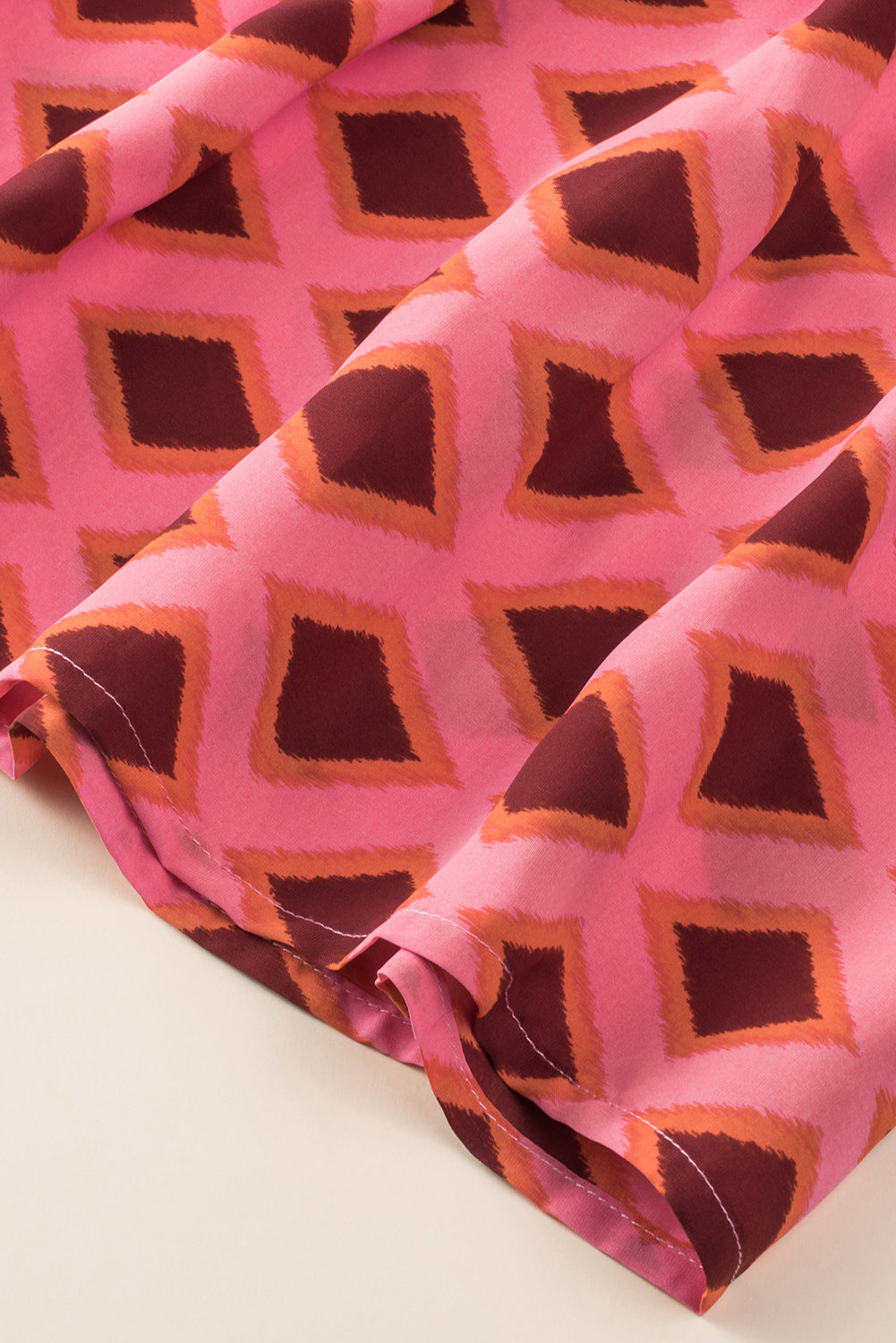 Robe longue sans manches à imprimé géométrique rouge vif