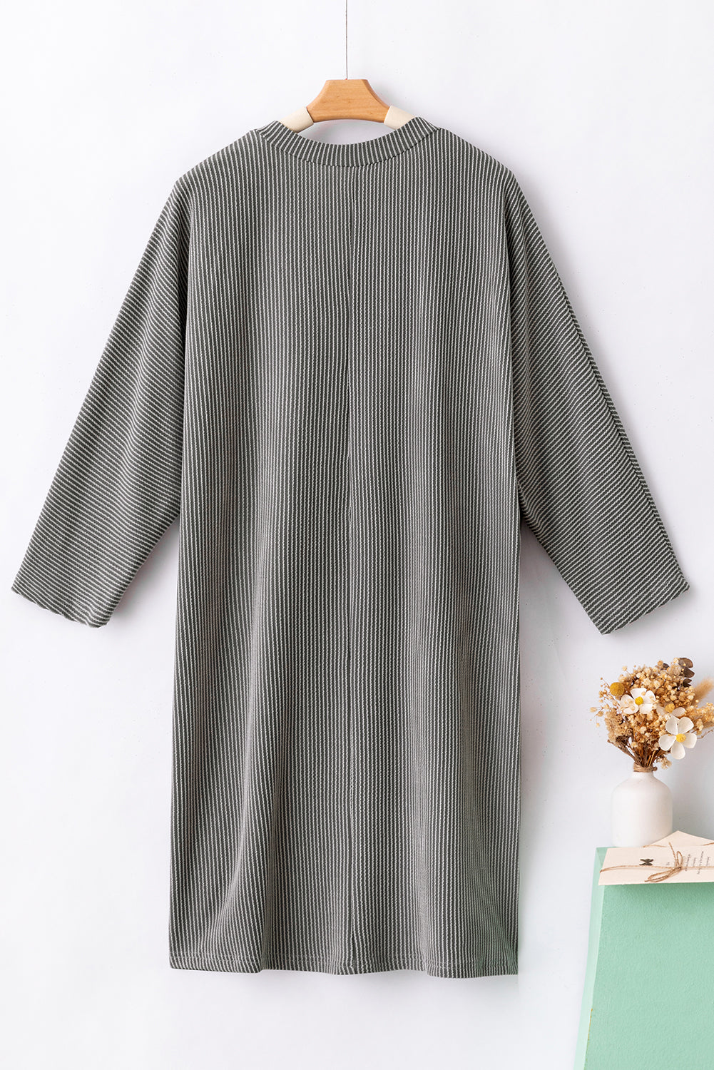 Filipinska siva duga haljina s V izrezom veće veličine