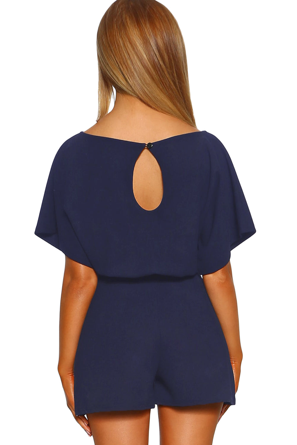 Blue Over The Top Belted Playsuit