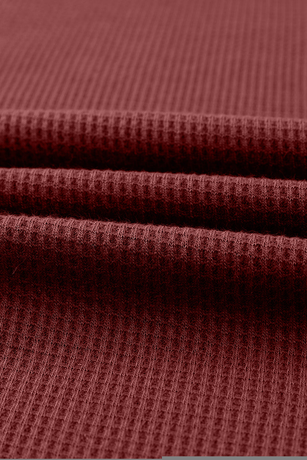 Haut en tricot gaufré à manches en dentelle contrastée rouge de grande taille