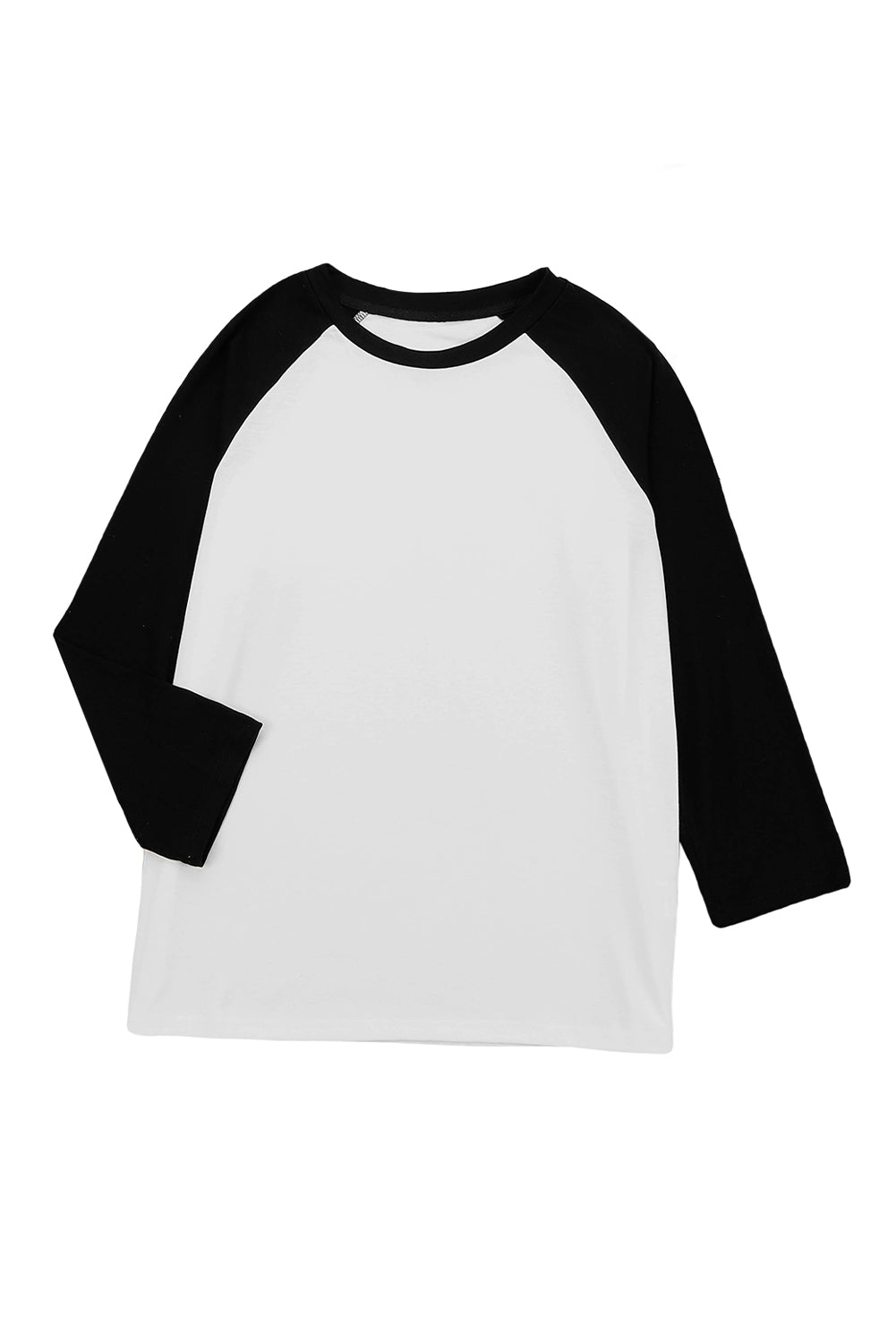 Black Color Block Raglan Sleeve Pullover Top