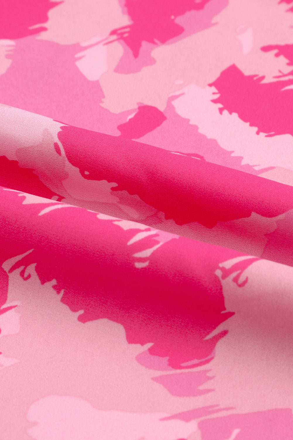 Canotta stampata con colletto arricciato leopardato rosa
