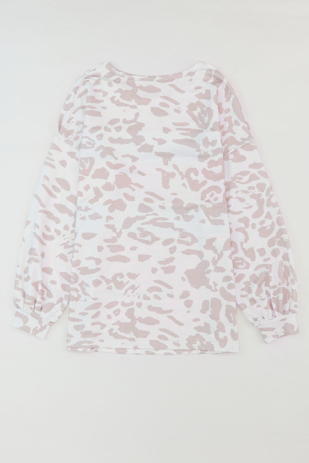 Haut en tricot à manches bouffantes et patchwork à rayures contrastées et imprimé animal léopard