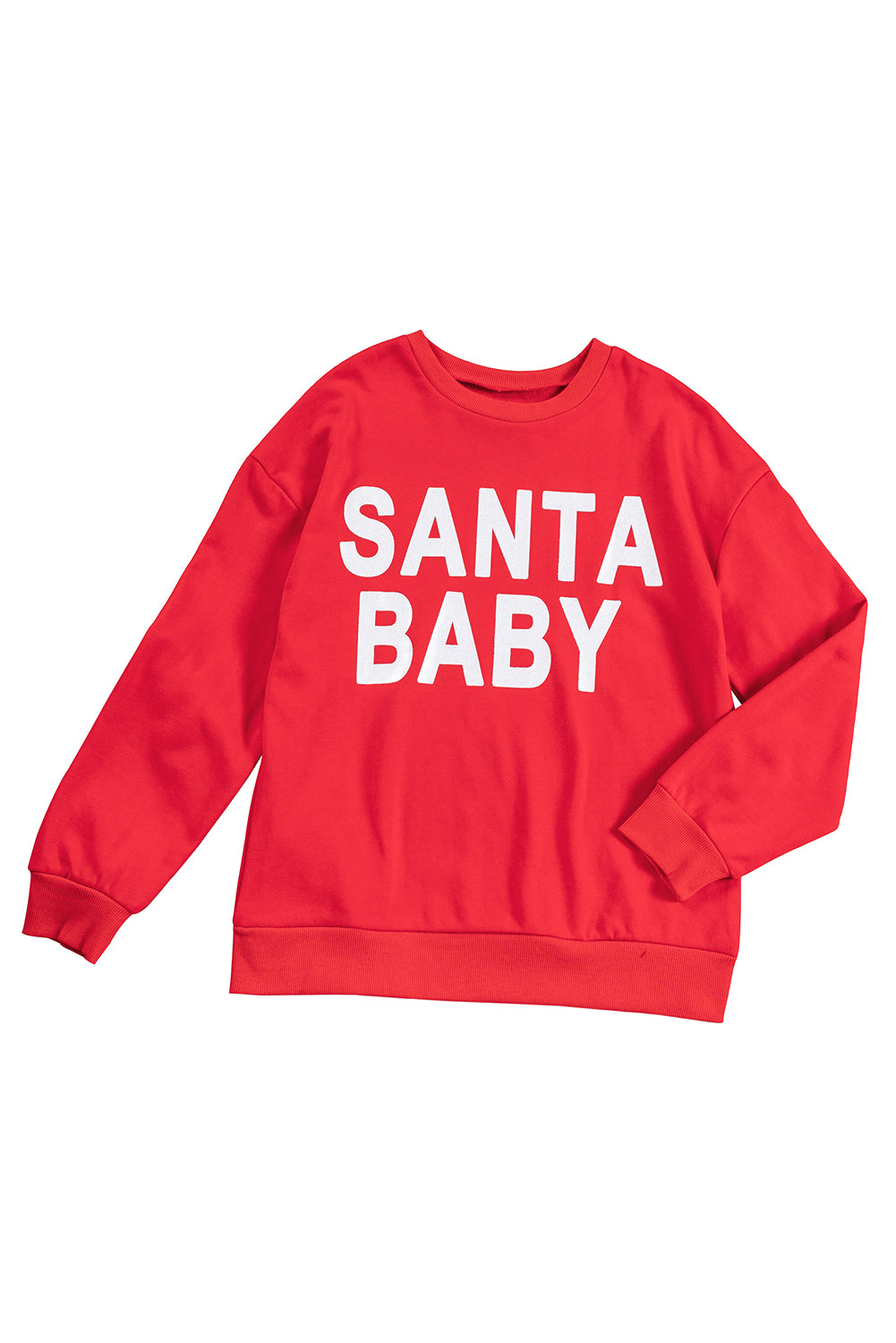 Fiery Red Shiny SANTA BABY Graphic Sweatshirt