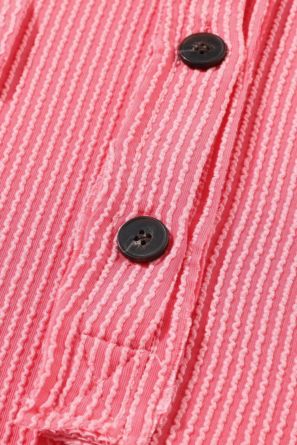 Ružičasta majica s rebrastim dugim rukavima velike veličine i dugim rukavima