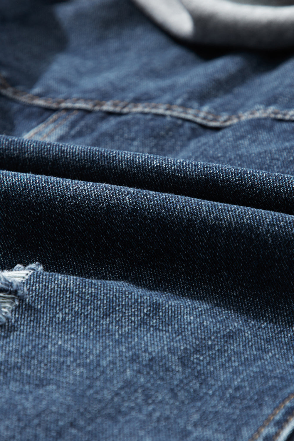 Veste en jean zippée à capuche en deux pièces bleu foncé