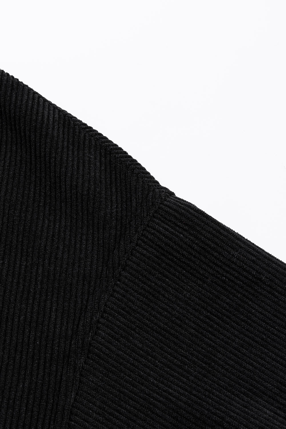 Schwarzes, geripptes, schnurgebundenes, übergroßes Sweatshirt