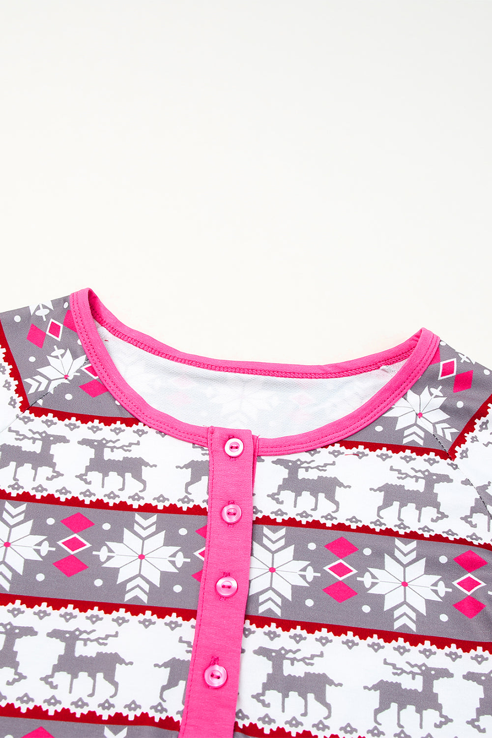 Henley pižama obleka z božičnim vzorcem rož