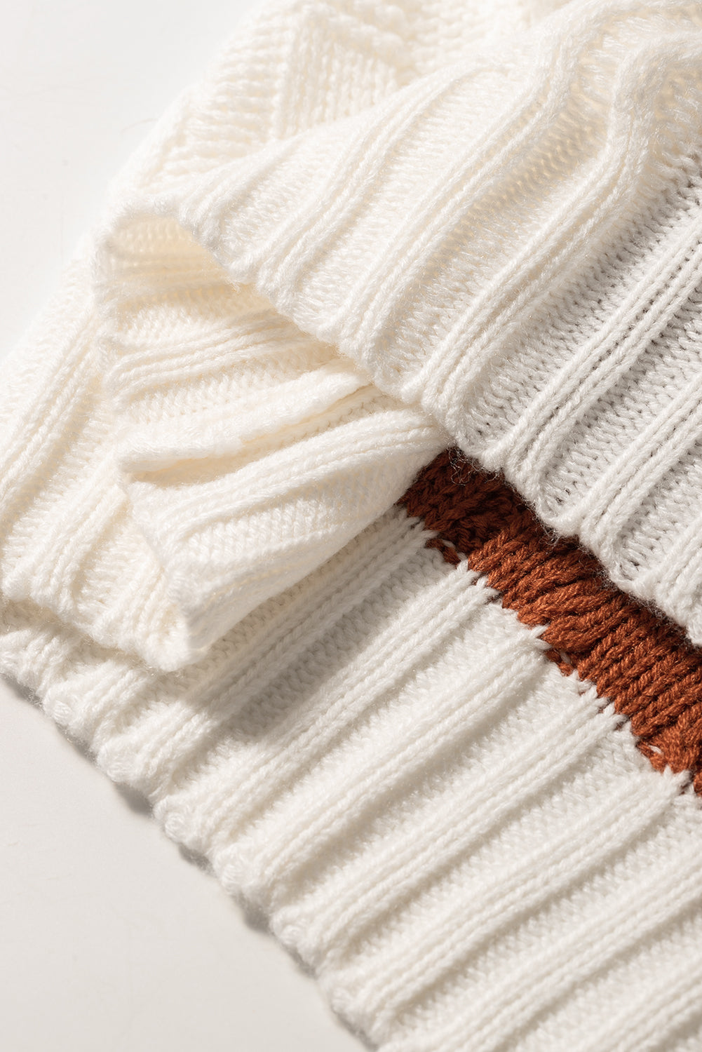 Multicolor Colorblock Mix Texture Knit Sweater