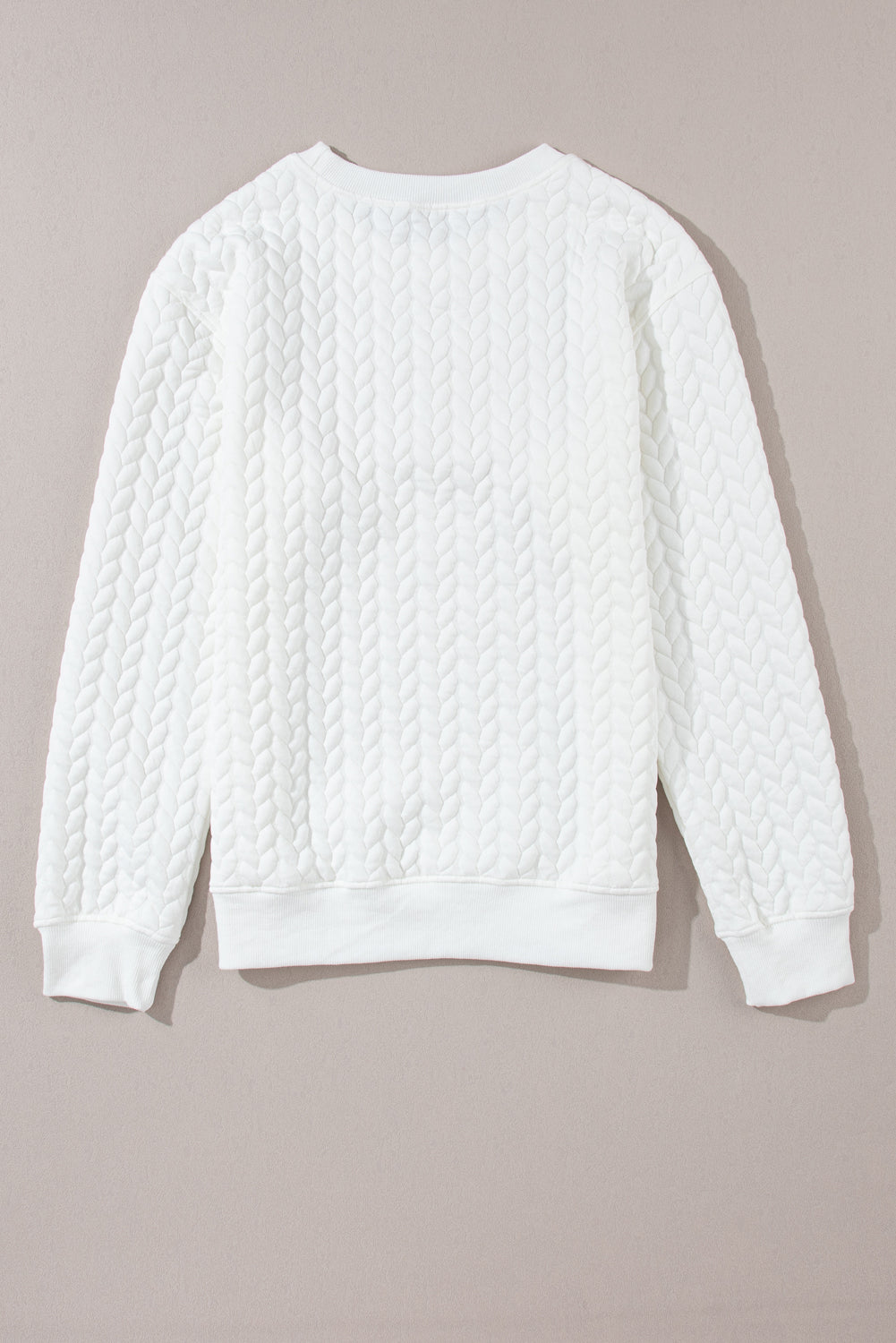 Bijeli LUCKY pulover s izvezenim kabelom