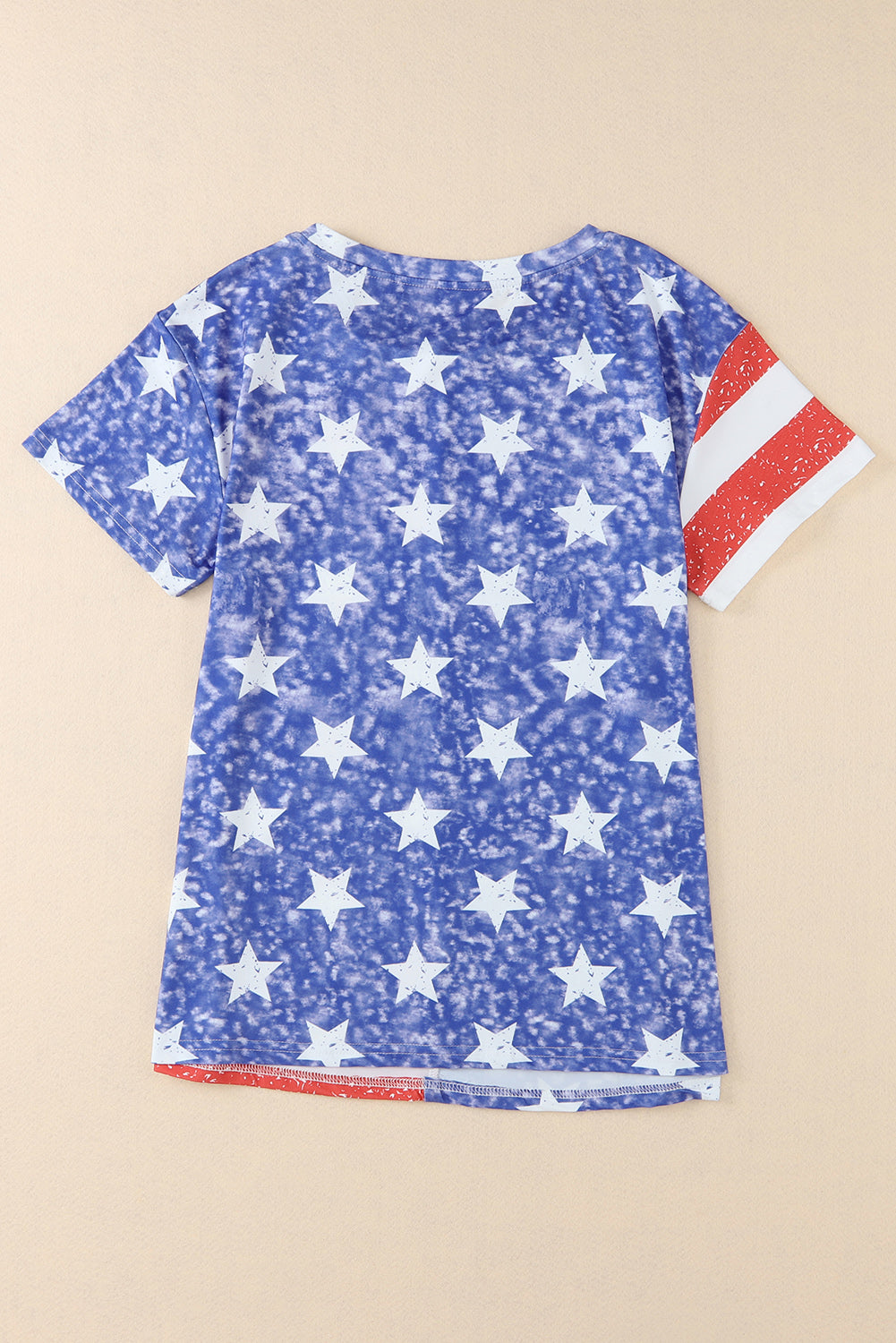Majica kratkih rukava s okruglim izrezom s otiskom američke zastave na pruge