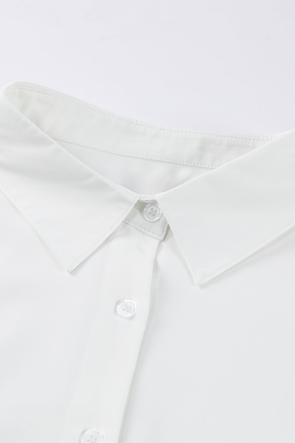 Chemise oversize blanche à manches 3/4 bouffantes