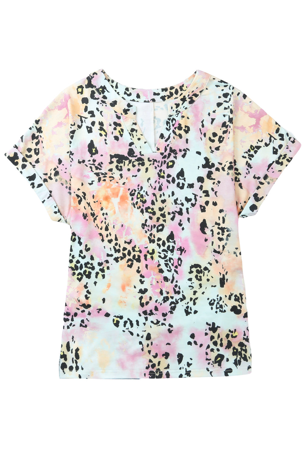 Leopard barvana bluza z v-izrezom