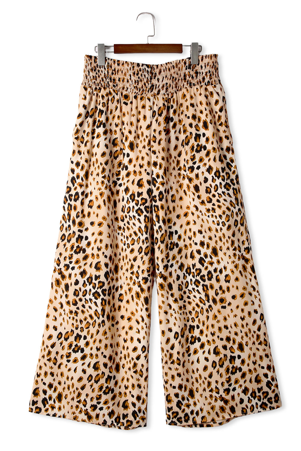 Pantaloni larghi a vita alta fumé leopardati taglie forti