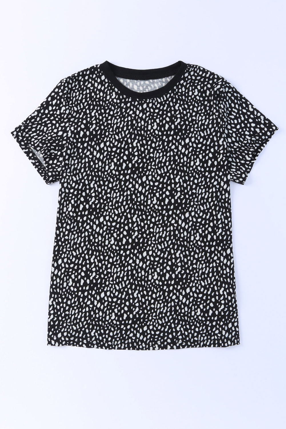 T-shirt a maniche corte con scollo a O con stampa ghepardo rosso fuoco