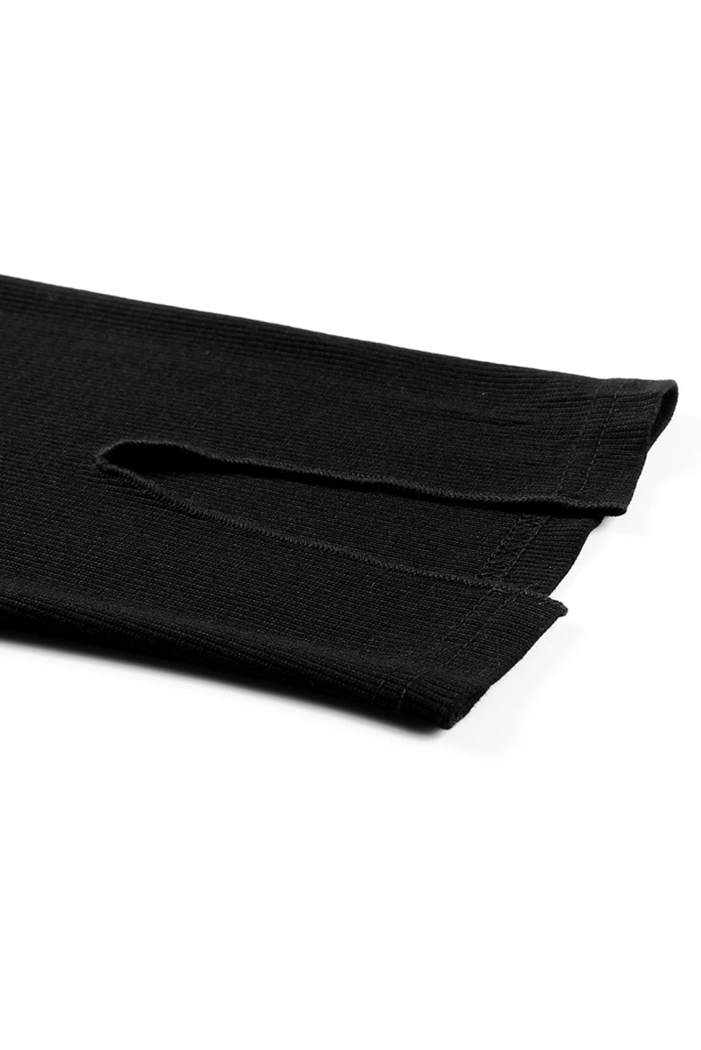 Crne rebraste pletene tajice s prorezima visokog struka