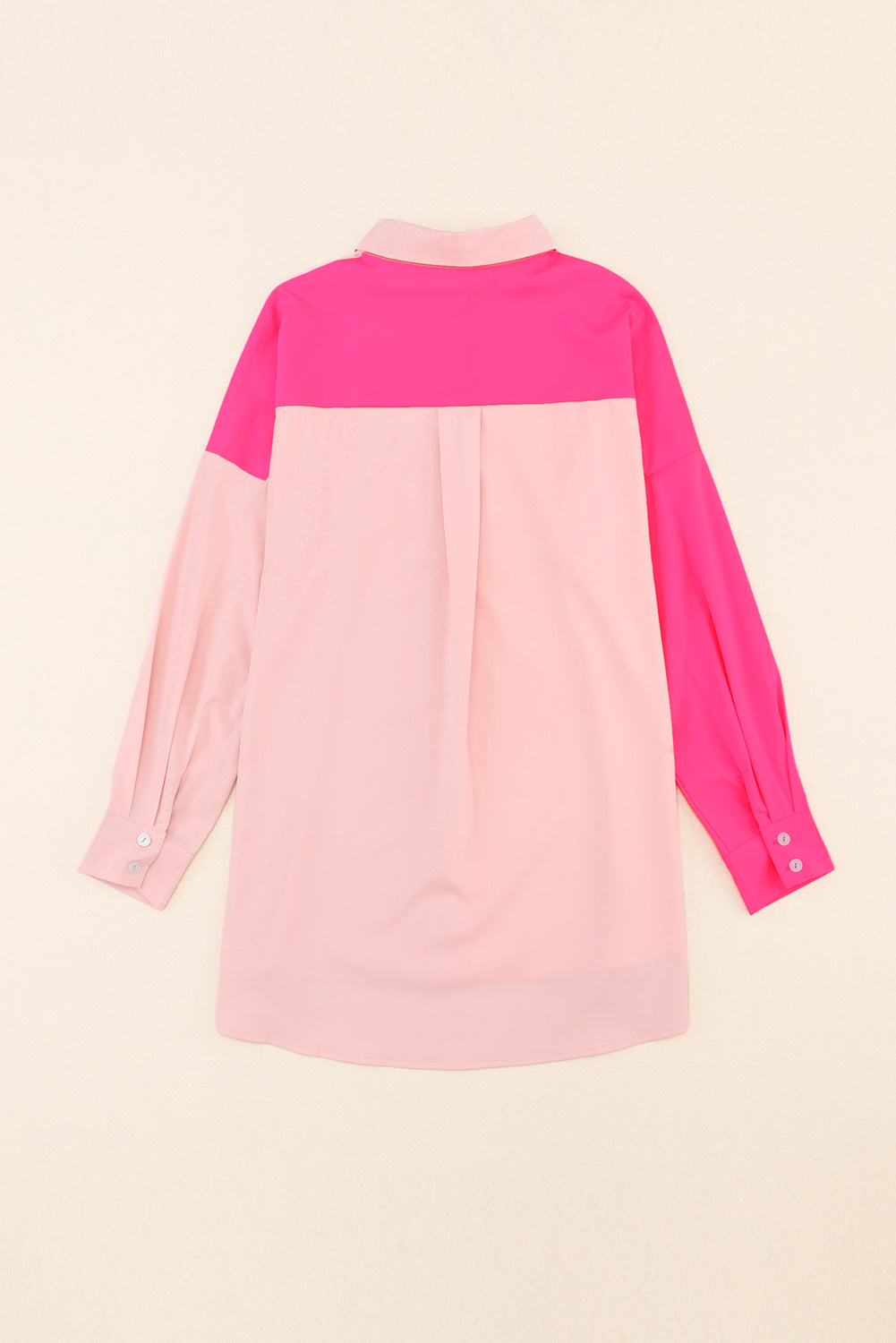 Roza Color Block Patchwork prevelika srajca