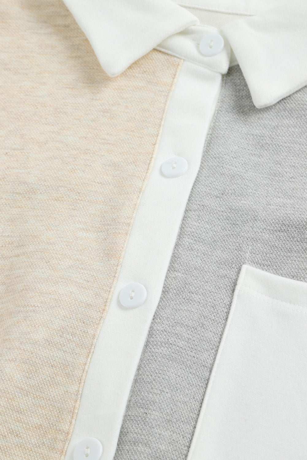 Camicia in maglia color block con finiture a contrasto