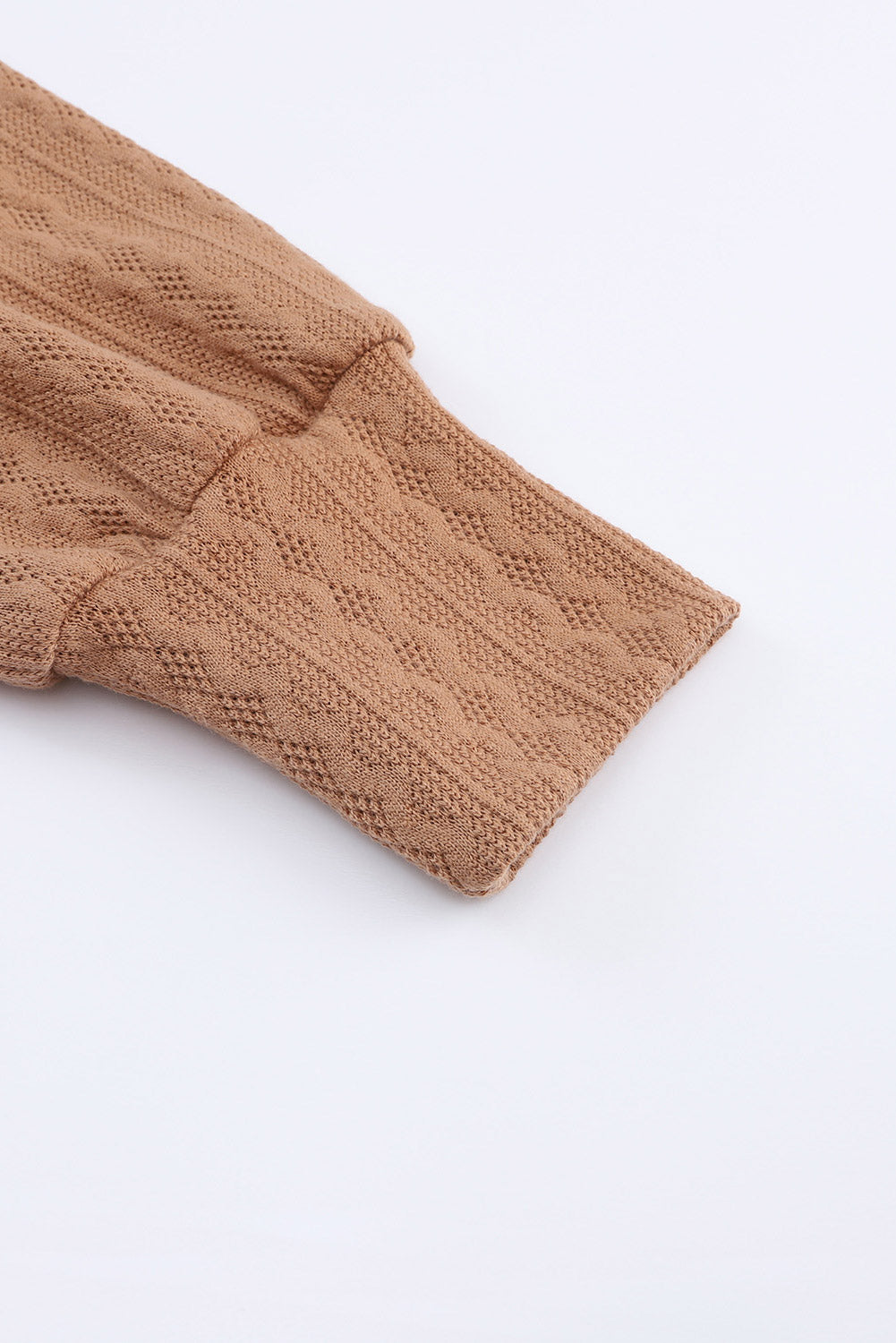 Maglione Plus Size in maglia a trecce sottile color kaki