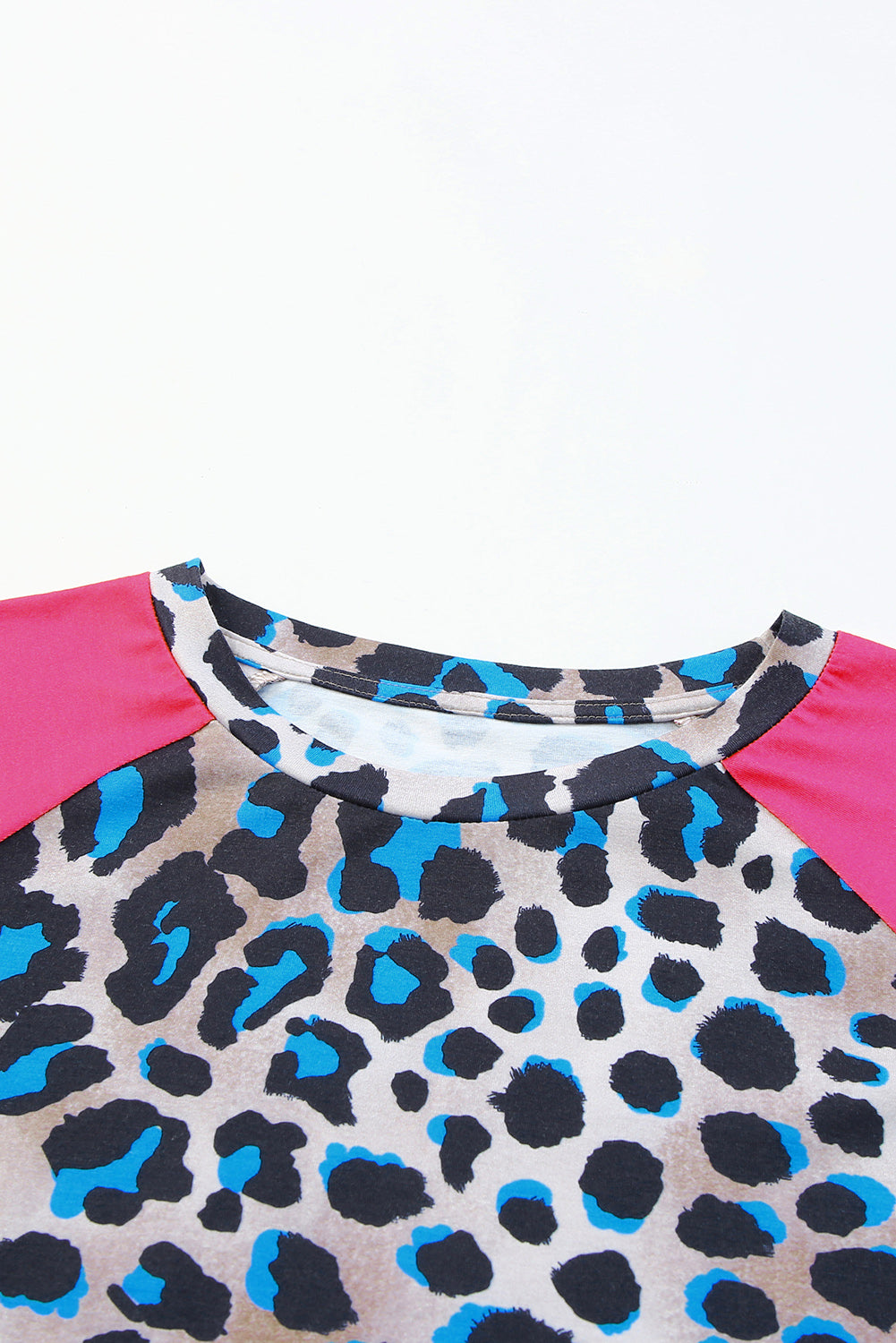Layered Ruffle Sleeves Patchwork Leopard Print Blouse