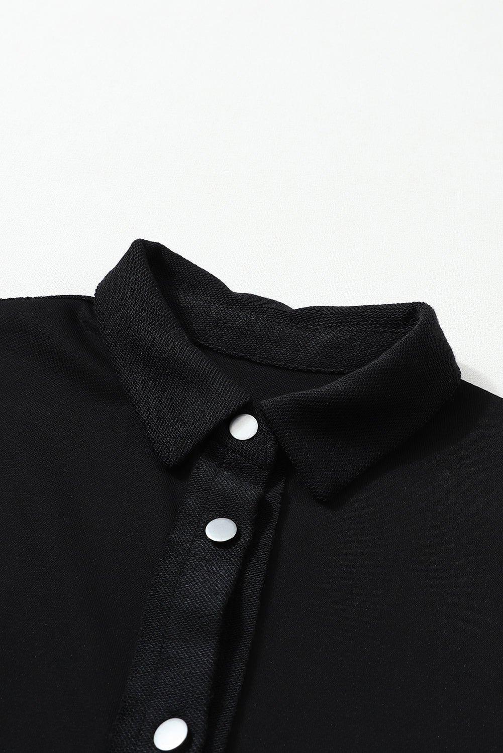 Black Plaid Patchwork Chest Pockets Oversized Shirt Jacket