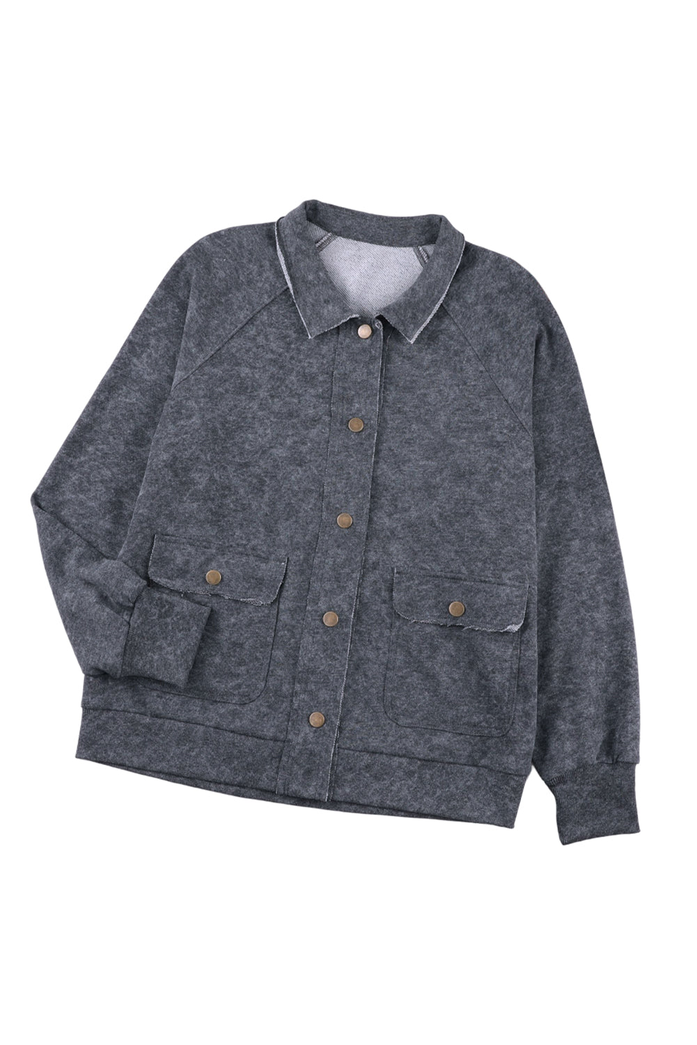 Siva vintage isprana jakna s preklopnim džepom i gumbima
