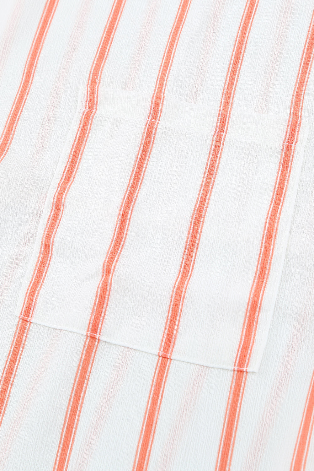 Orange Pocketed Striped Shirt