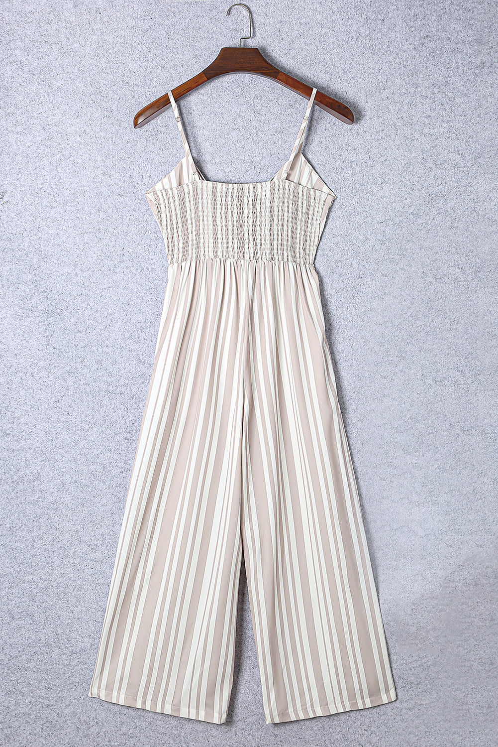 Front Knotted Striped Cropped Jumpsuit