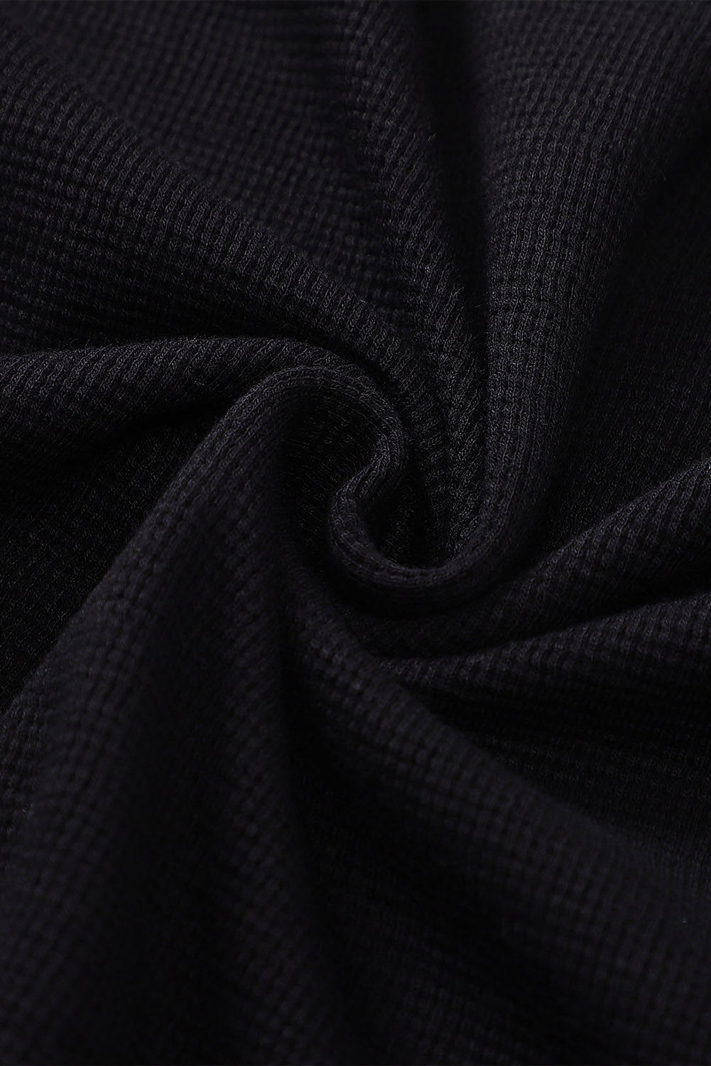 Haut Henley en tricot gaufré noir