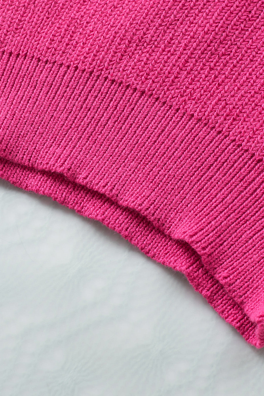 Gilet corto in maglia di lana rosa