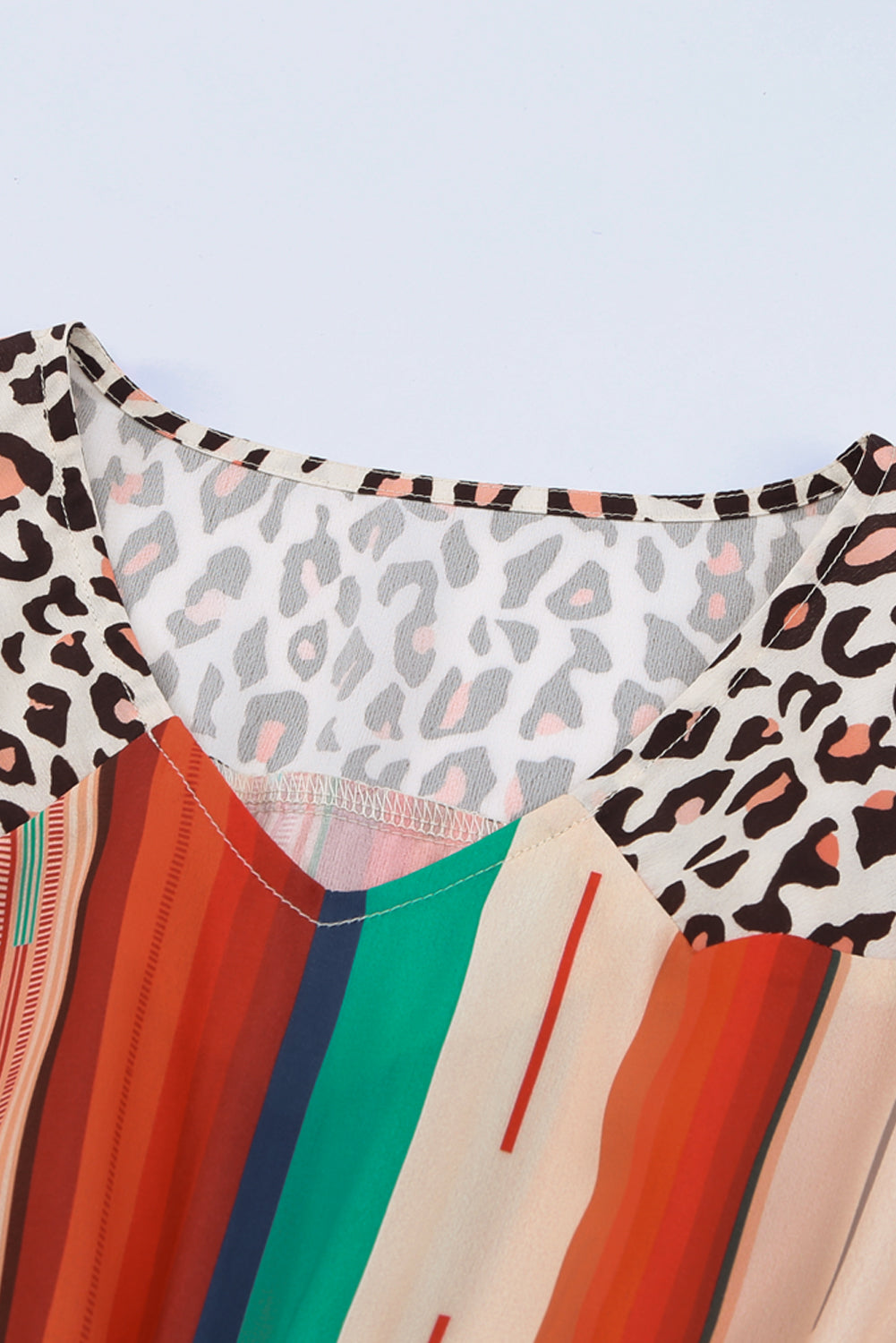 Serape prugasta leopard mini haljina