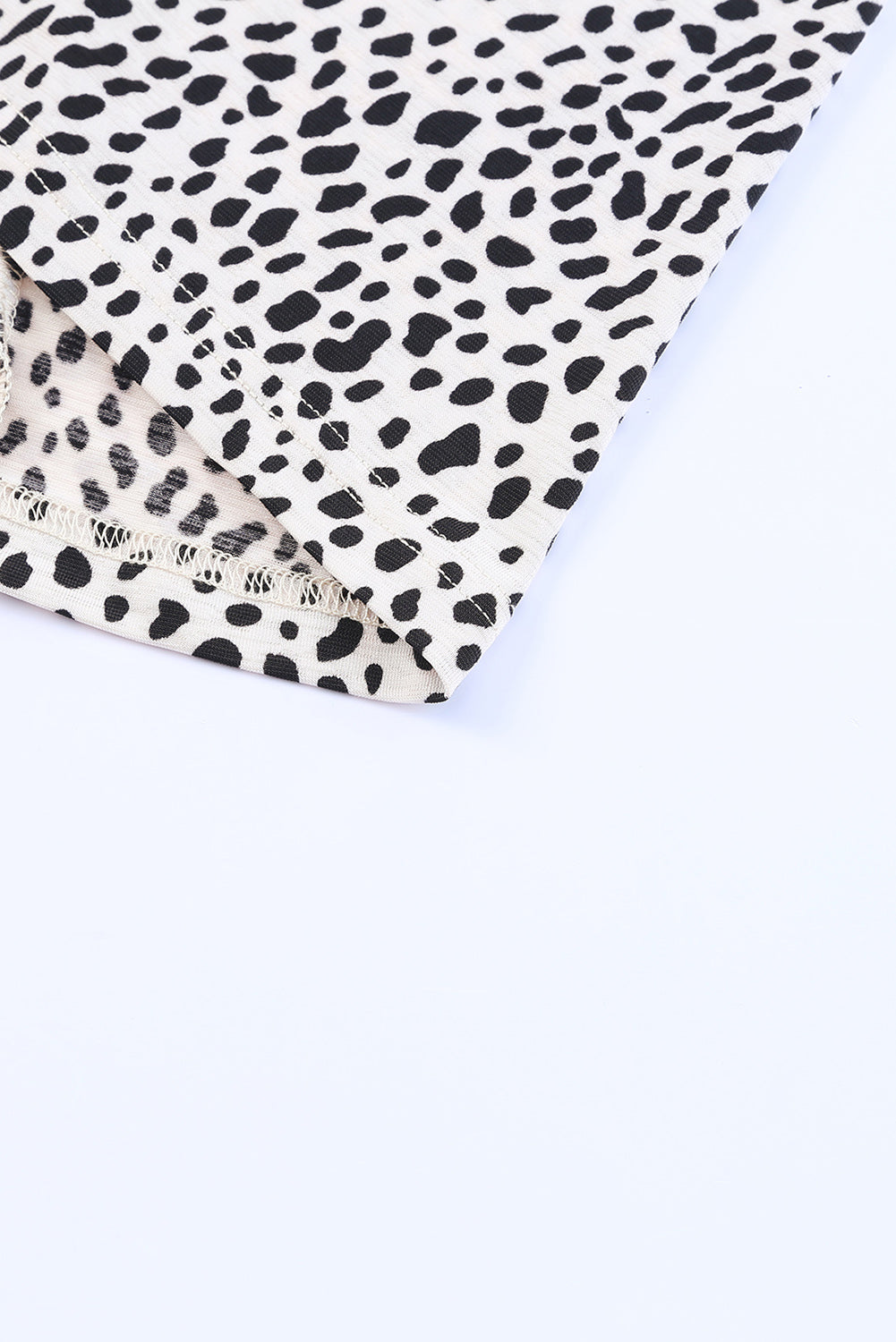 Black Leopard Print Side Pockets Tunic Top
