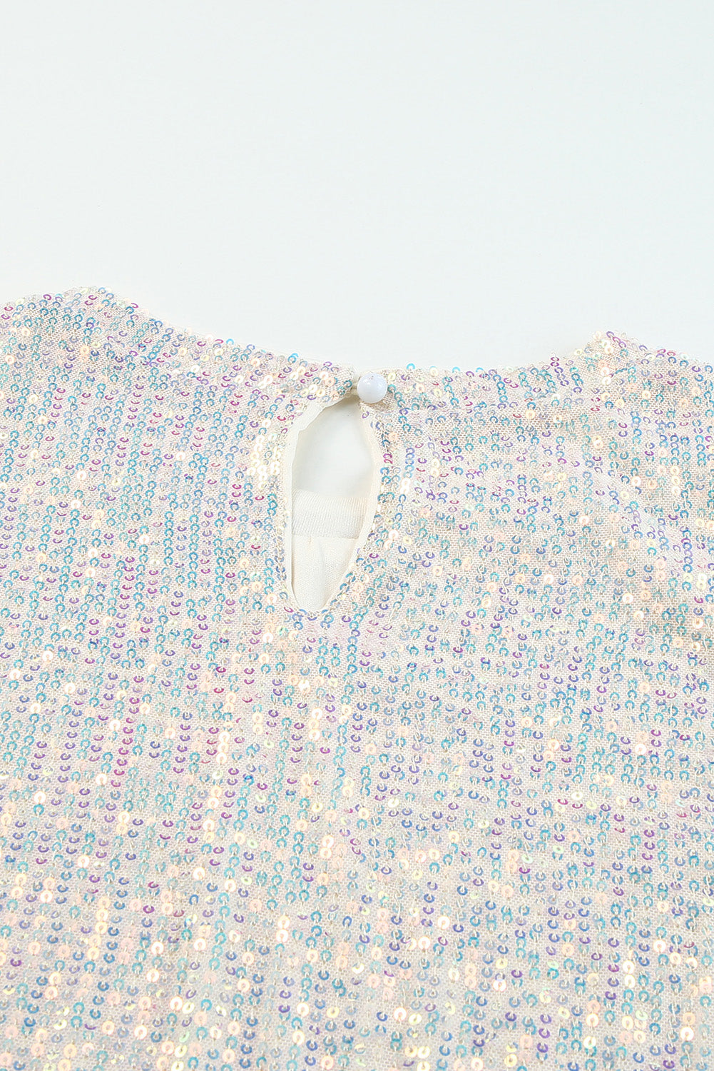Apricot Sequin Puff Sleeve Top