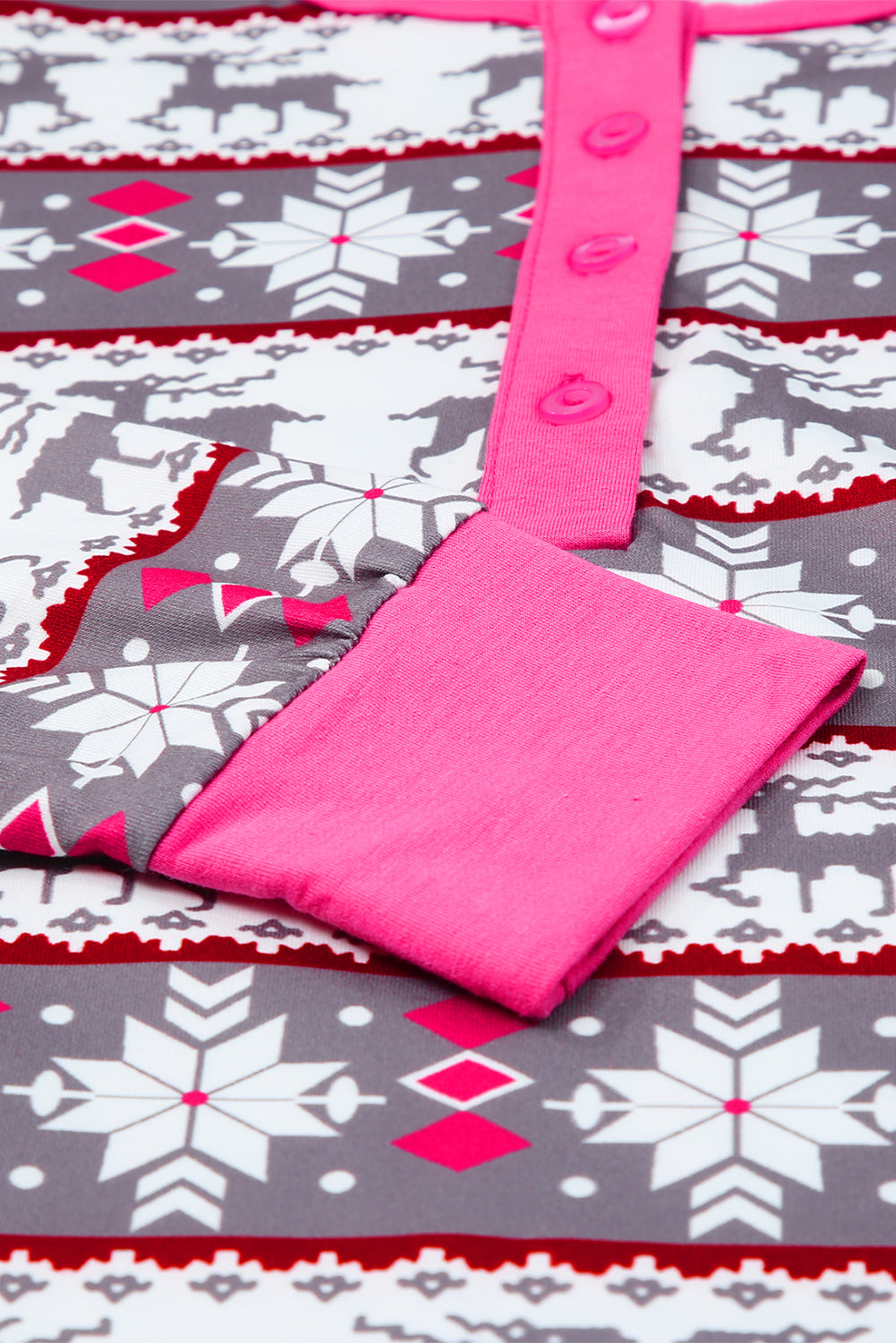 Robe de pyjama Henley à motif de Noël rose