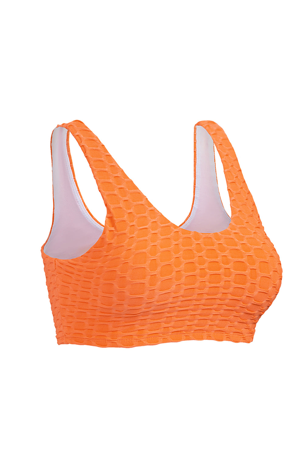 Haut de maillot de bain texturé orange Honey Comb