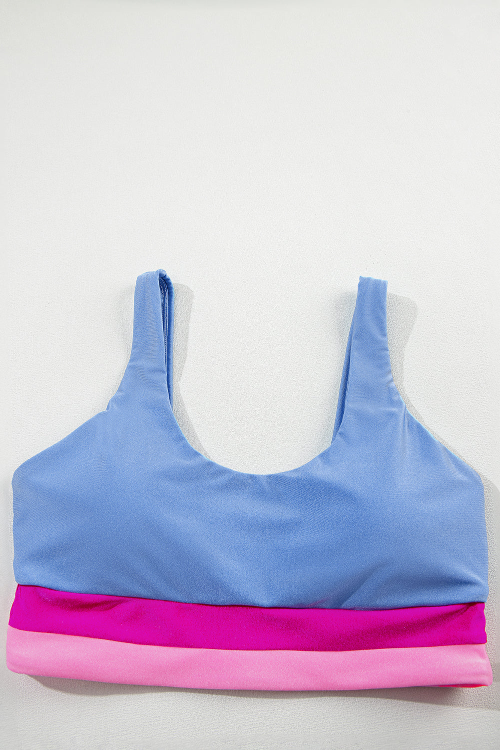 Costume da bagno bikini a vita alta color block azzurro