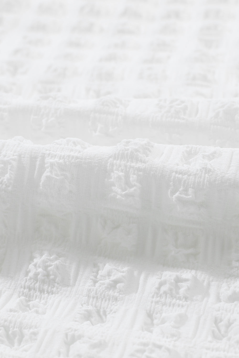 Chemise texturée à carreaux froissée blanche