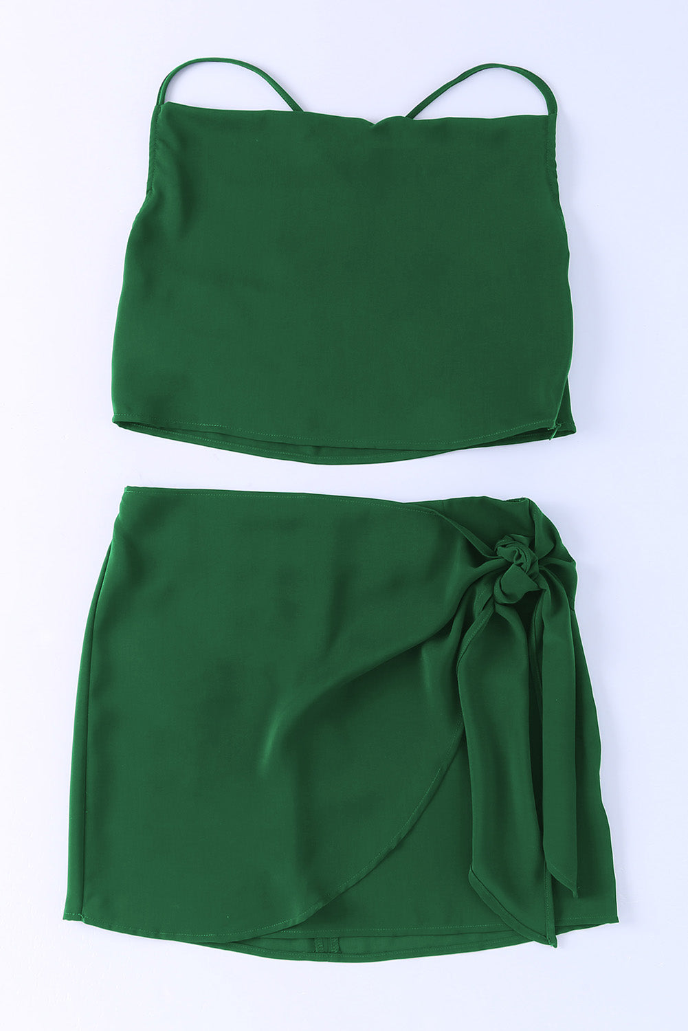 Green Drape kratki top i set suknje na omot