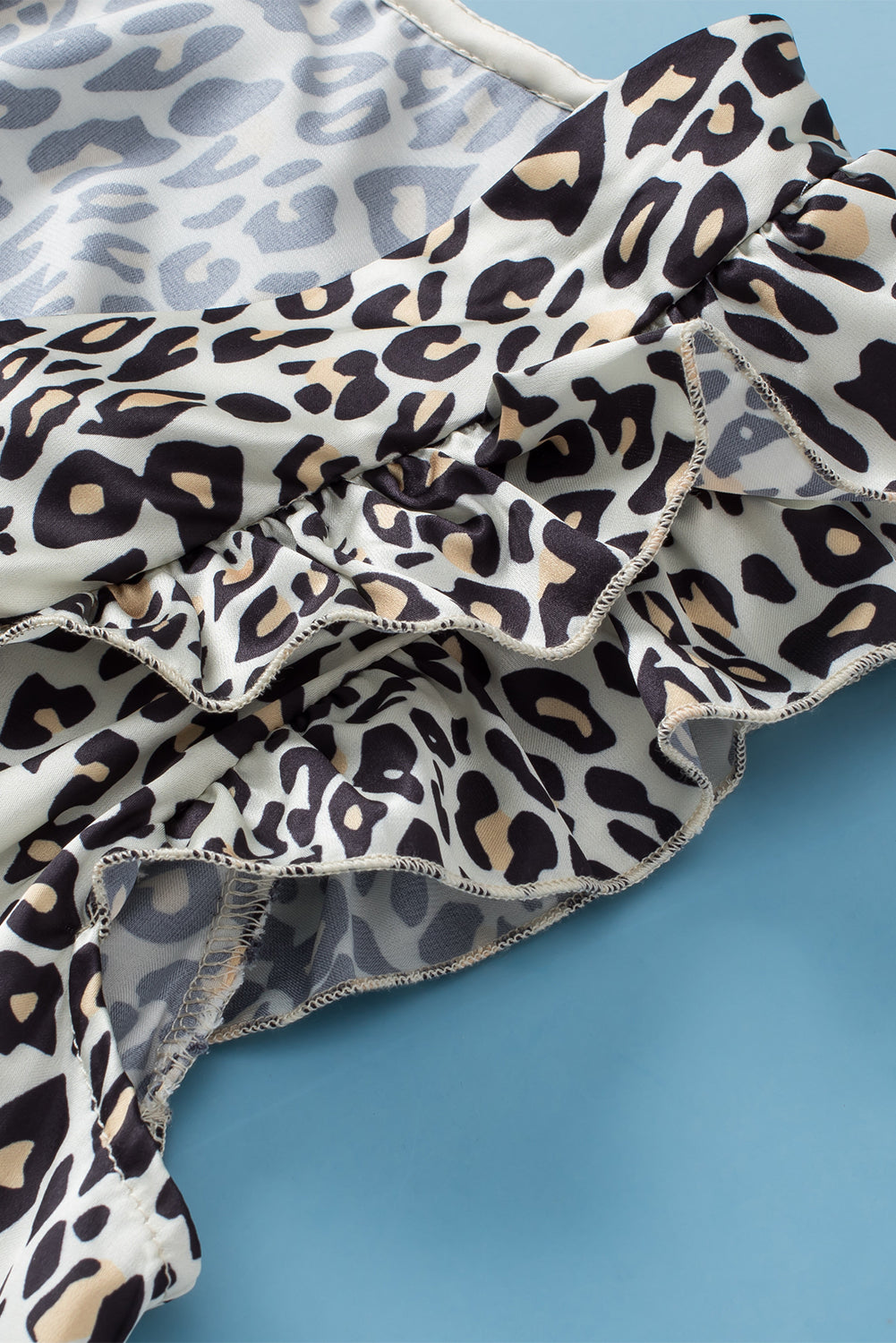 Bluza z rokavi v obliki patchwork marelice in pol leoparda