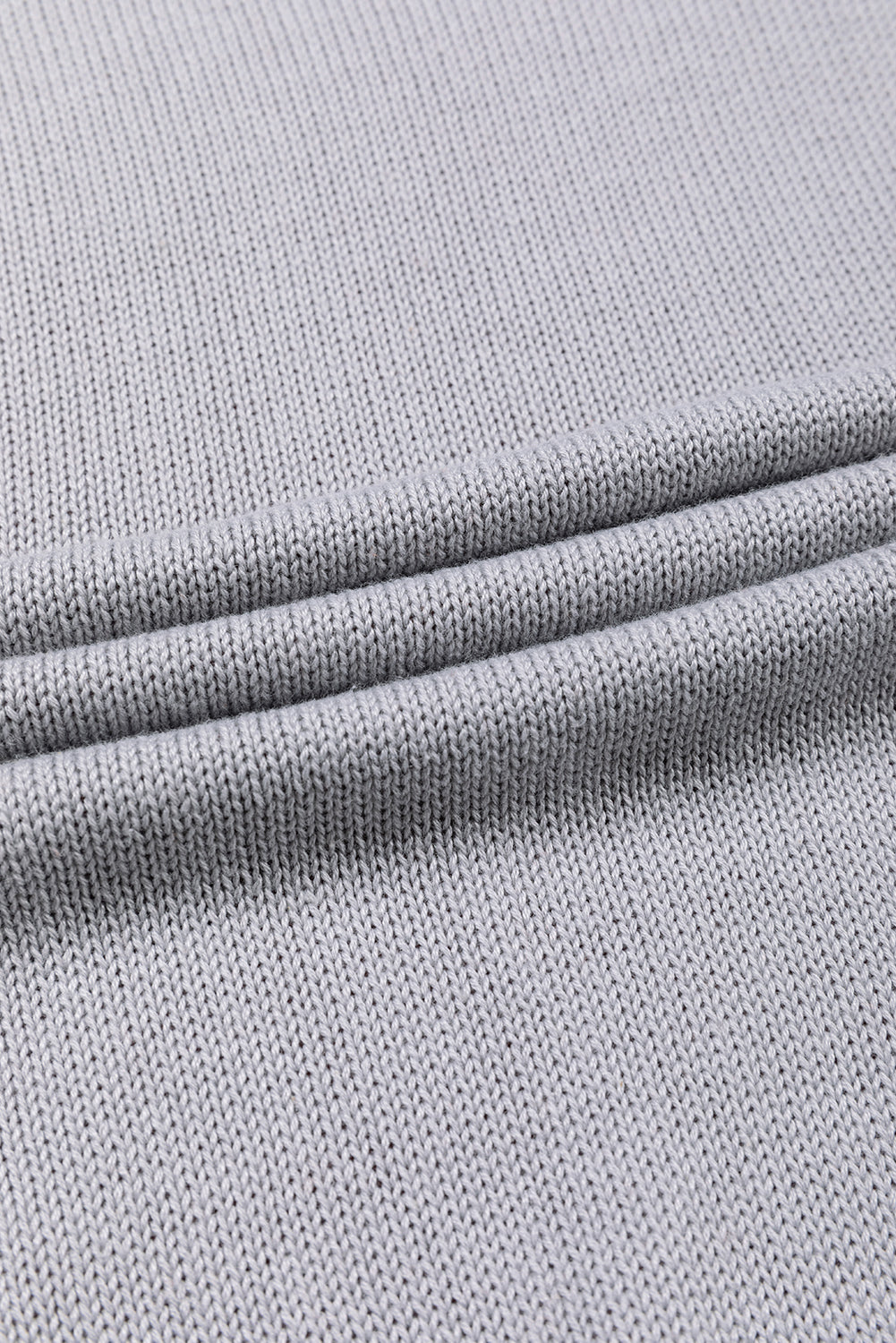 Grauer Colorblock-Pullover mit gerippten Ärmeln und Bischofsärmeln
