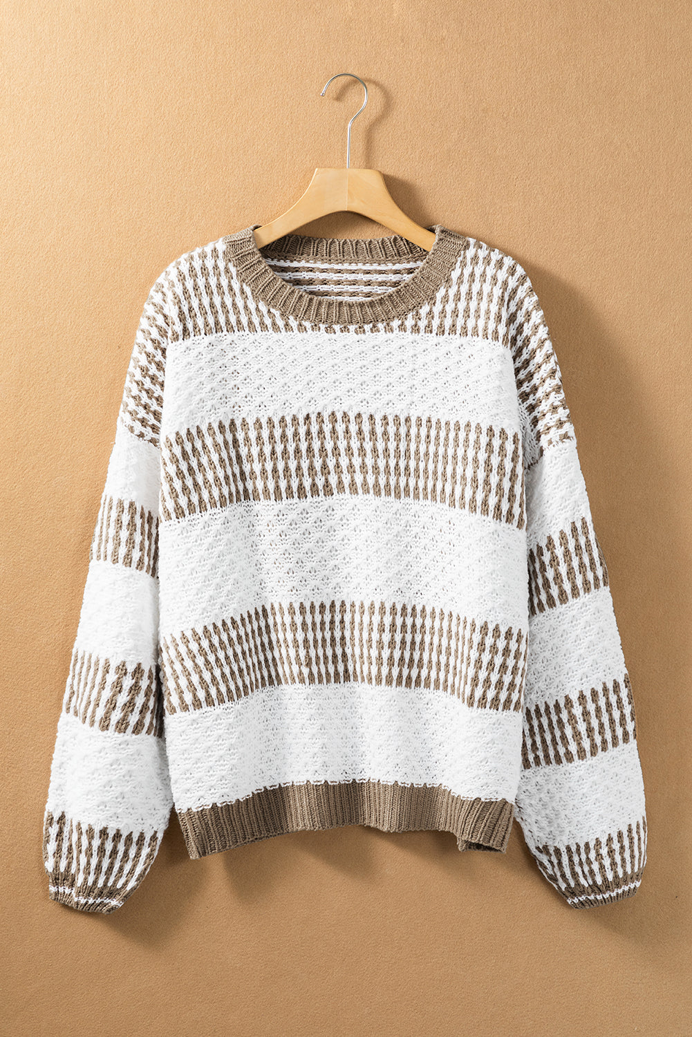 Multicolour Vertical Stripes Two Tones Drop Shoulder Sweater